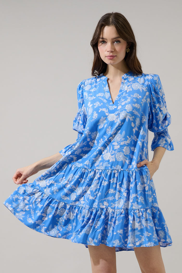 Odella Floral Anamy Shift Mini Dress