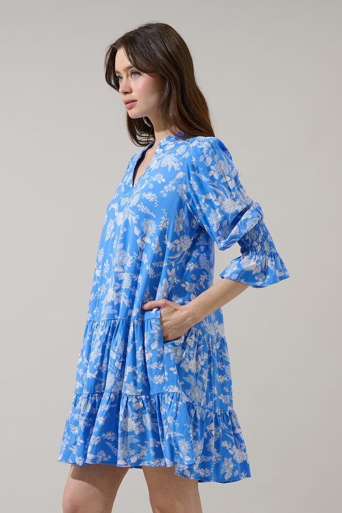 Odella Floral Anamy Shift Mini Dress