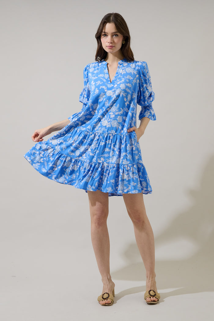 Odella Floral Anamy Shift Mini Dress