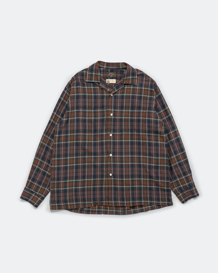 Open Collar Madras - Brown