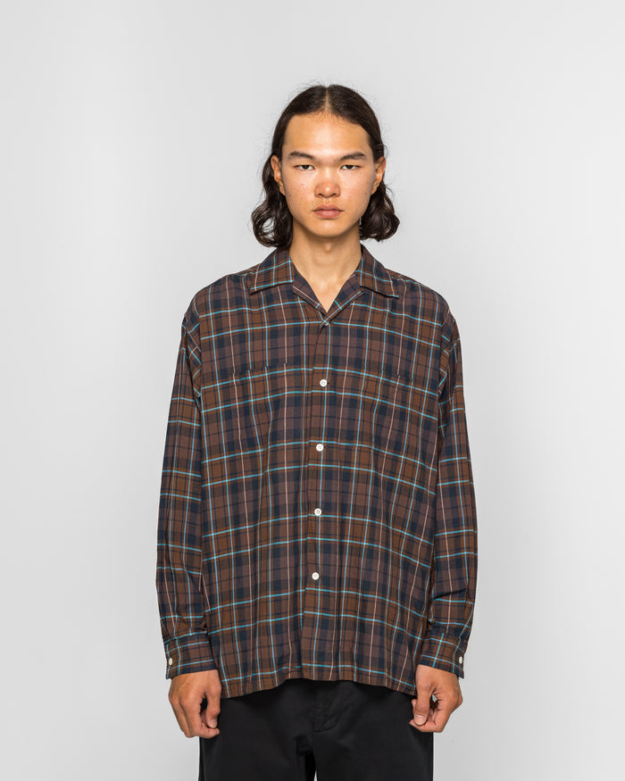 Open Collar Madras - Brown
