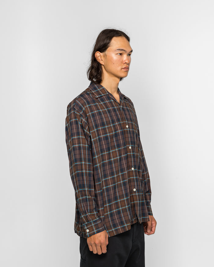 Open Collar Madras - Brown