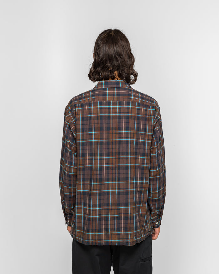 Open Collar Madras - Brown