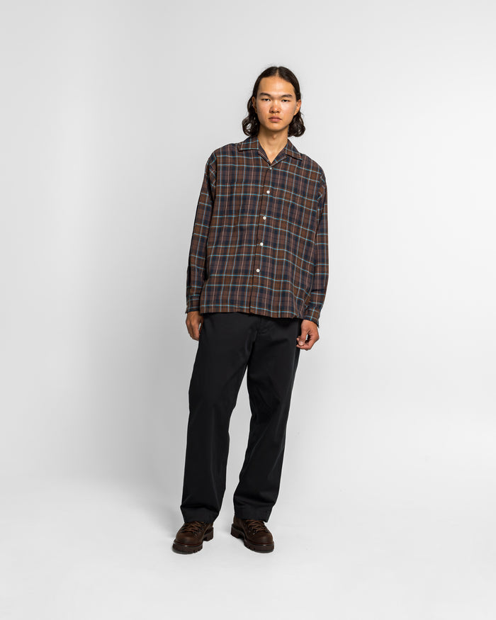 Open Collar Madras - Brown