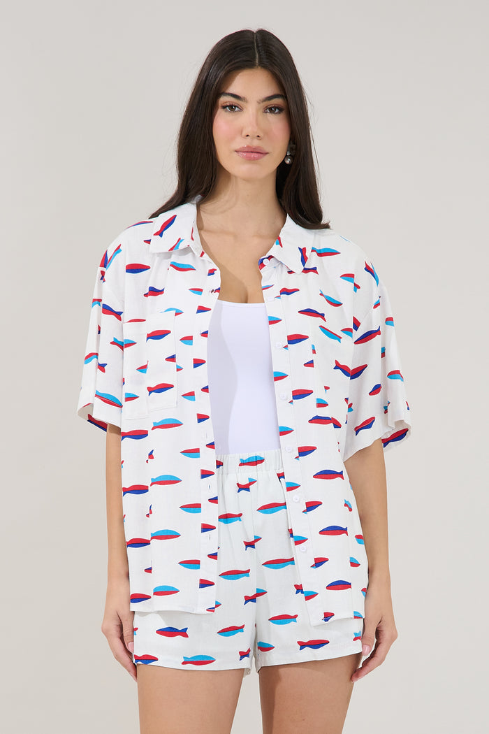 Otto Short Sleeve Button Down Shirt Fresh Catch