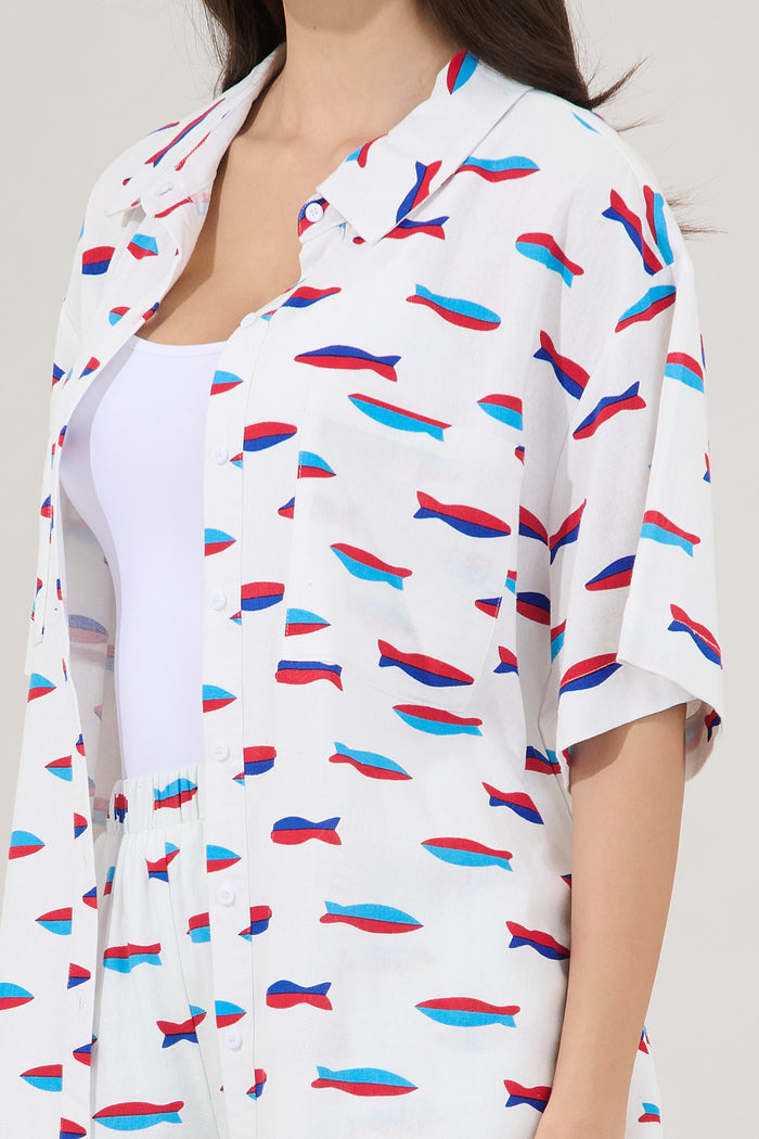 Otto Short Sleeve Button Down Shirt Fresh Catch