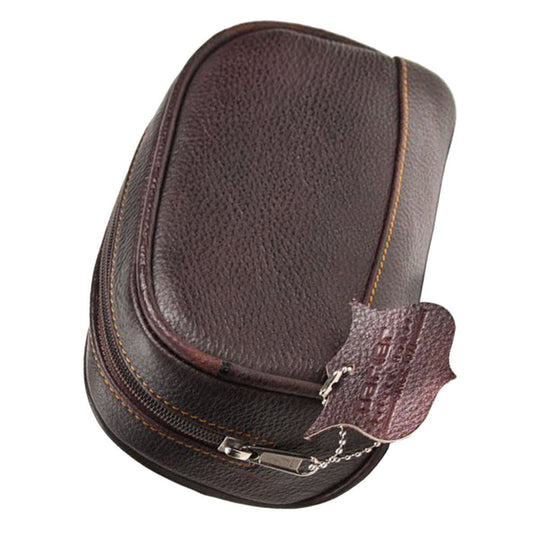 Parker Dark Brown Water Buffalo Leather Toiletry Bag Small