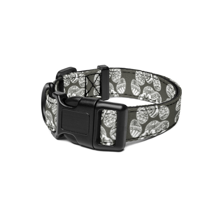 Paw Print Pet Collar Gray
