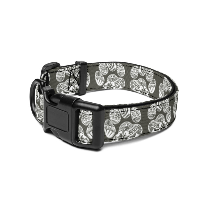 Paw Print Pet Collar Gray