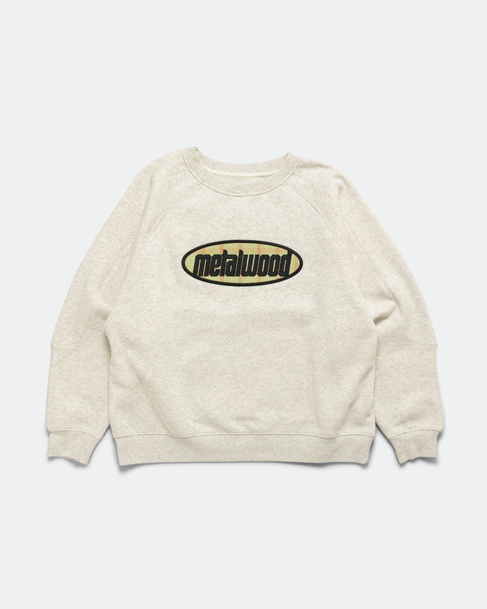 Plaid Oval Logo Raglan Crewneck Sweatshirt - Heather Grey