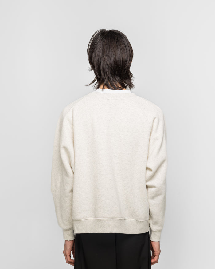 Plaid Oval Logo Raglan Crewneck Sweatshirt - Heather Grey