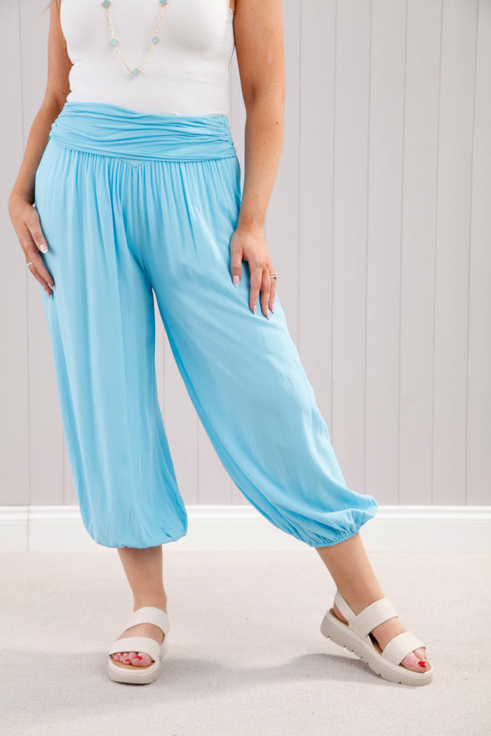 Plain Harem Trousers Turquoise