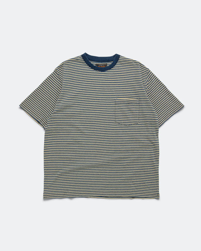 Pocket Tee Indigo Stripe - Yellow