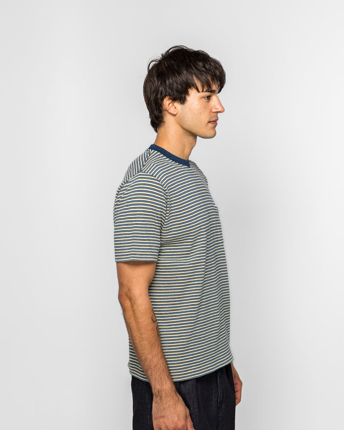 Pocket Tee Indigo Stripe - Yellow