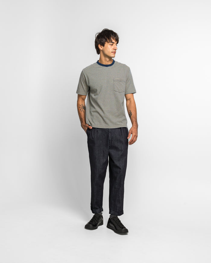 Pocket Tee Indigo Stripe - Yellow
