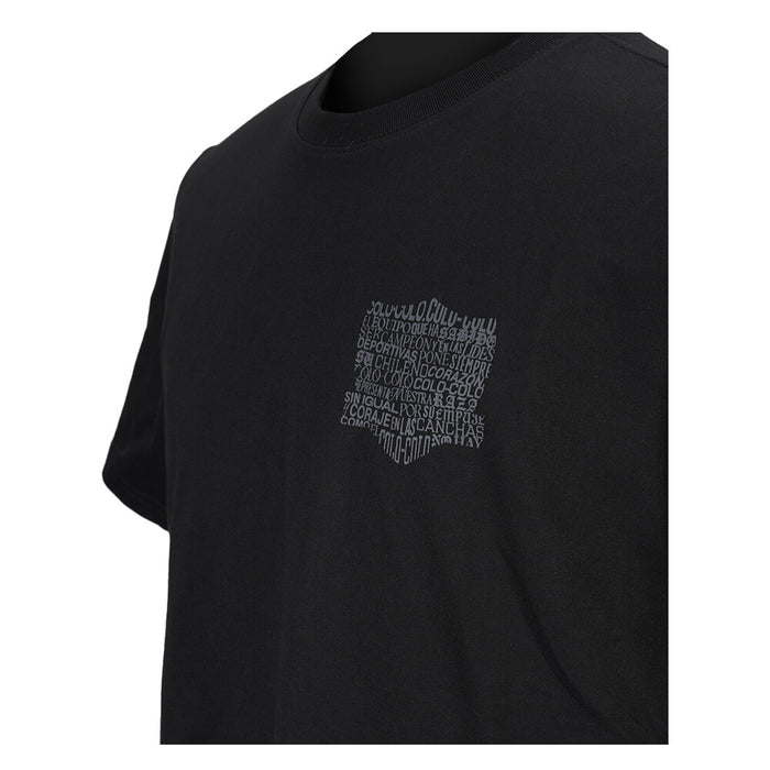 Polera Colo Colo Urbano Hombre Negro Himno Escudo Gris