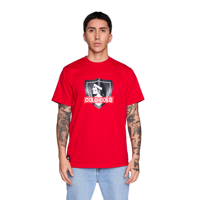 Polera Colo Colo Urbano Hombre Rojo Escudo Verano