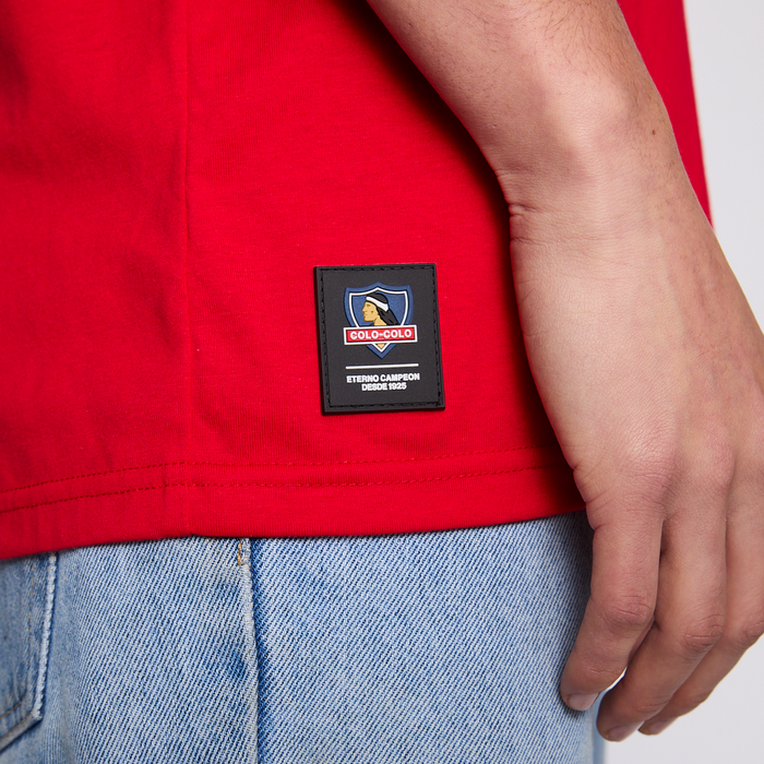 Polera Colo Colo Urbano Hombre Rojo Escudo Verano