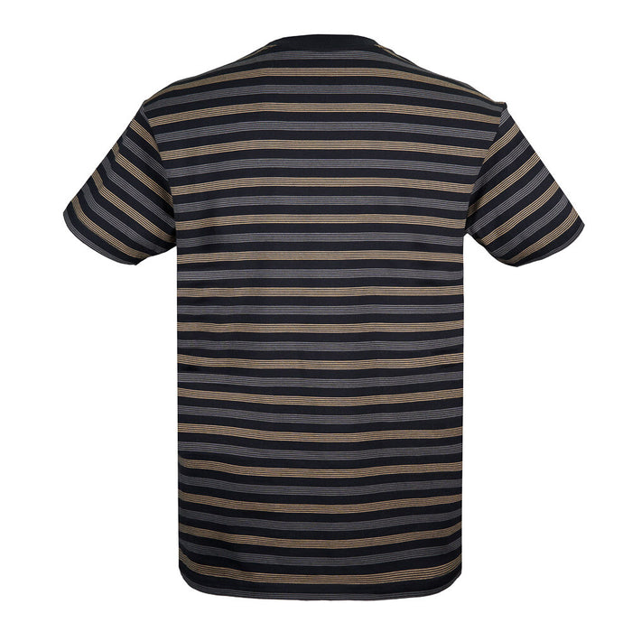 Polera Reef Men Stripe Black Gold Grey