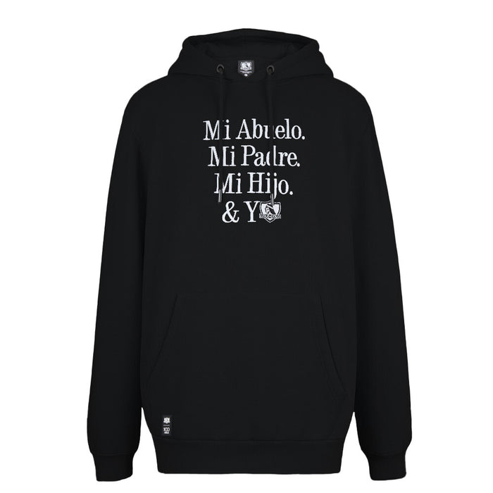 Polerón Colo Colo Urbano Hoodie "Mi Abuelo, Mi Padre y Yo" Negro