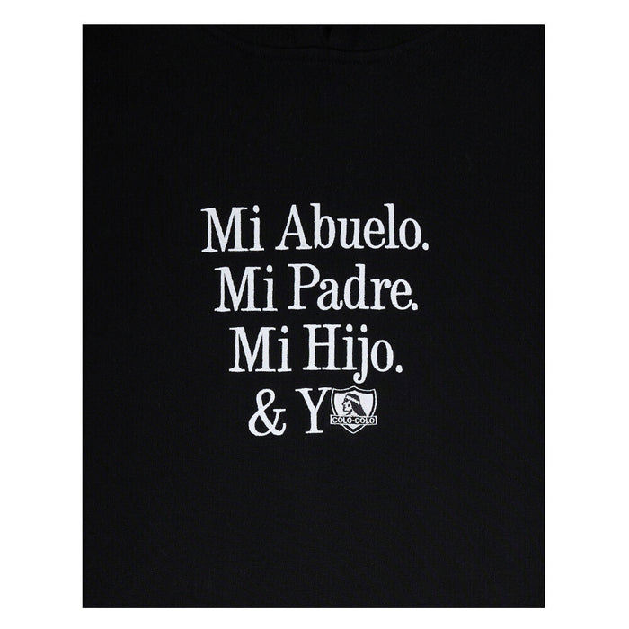 Polerón Colo Colo Urbano Hoodie "Mi Abuelo, Mi Padre y Yo" Negro