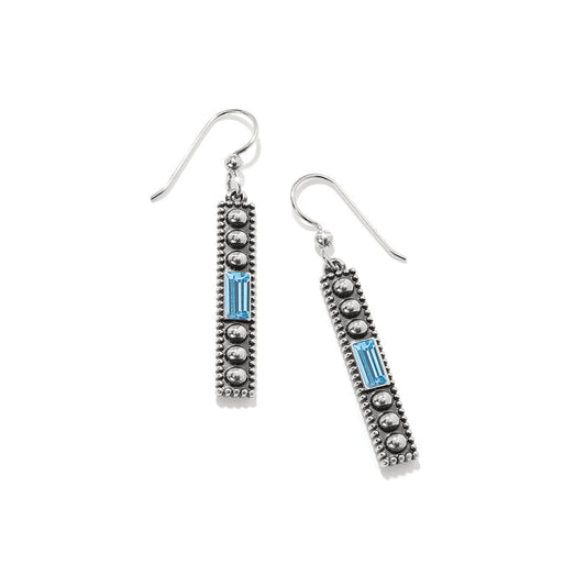 Pretty Tough Gem French Wire Earrings - Silver and Aqua