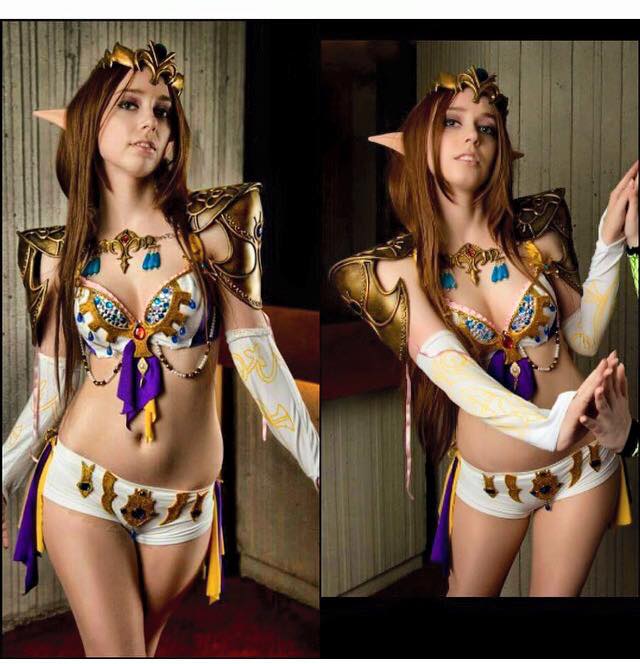 Princess Zelda Inspired Bra and Shorts Costume Cosplay Dance Rave Halloween