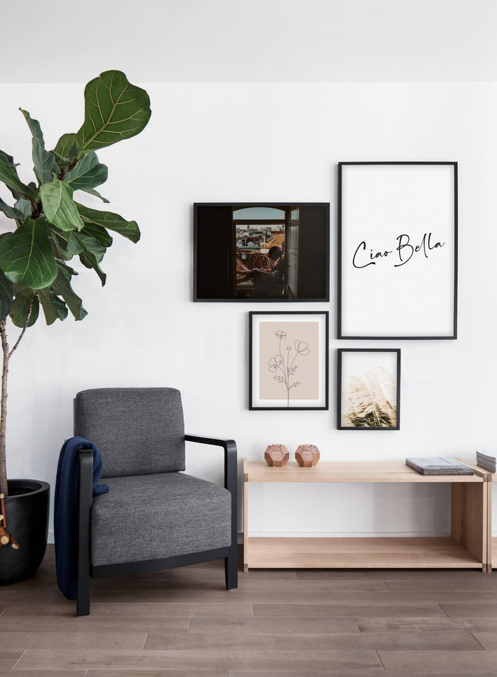 Reading Amidst Rooftops modern minimalist photography poster by Opposite Wall - Living room - Wall Gallery