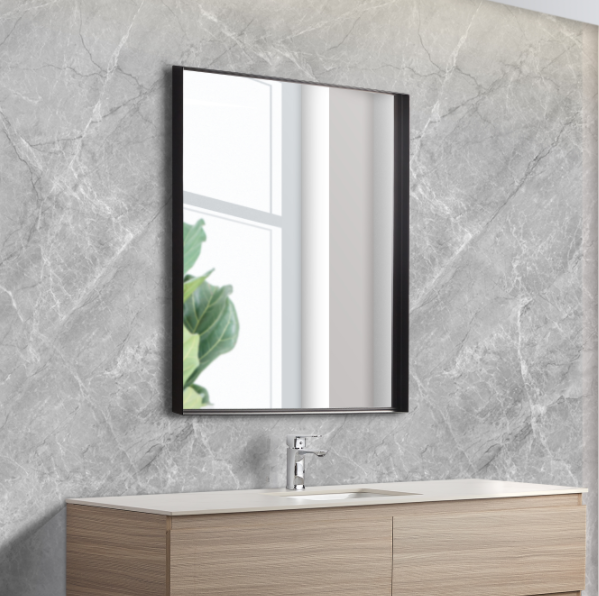 Rectangular Matte Black Framed Mirror 450-1200mm