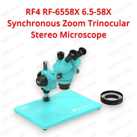 RF4 RF-6558X 6.5-58X Synchronous Zoom Trinocular Stereo Microscope