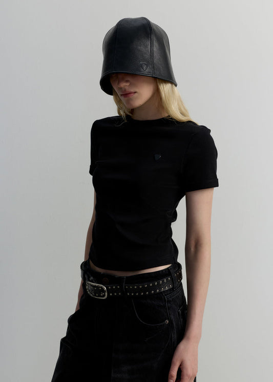 RIBBED TEE WITH BACK SEAM