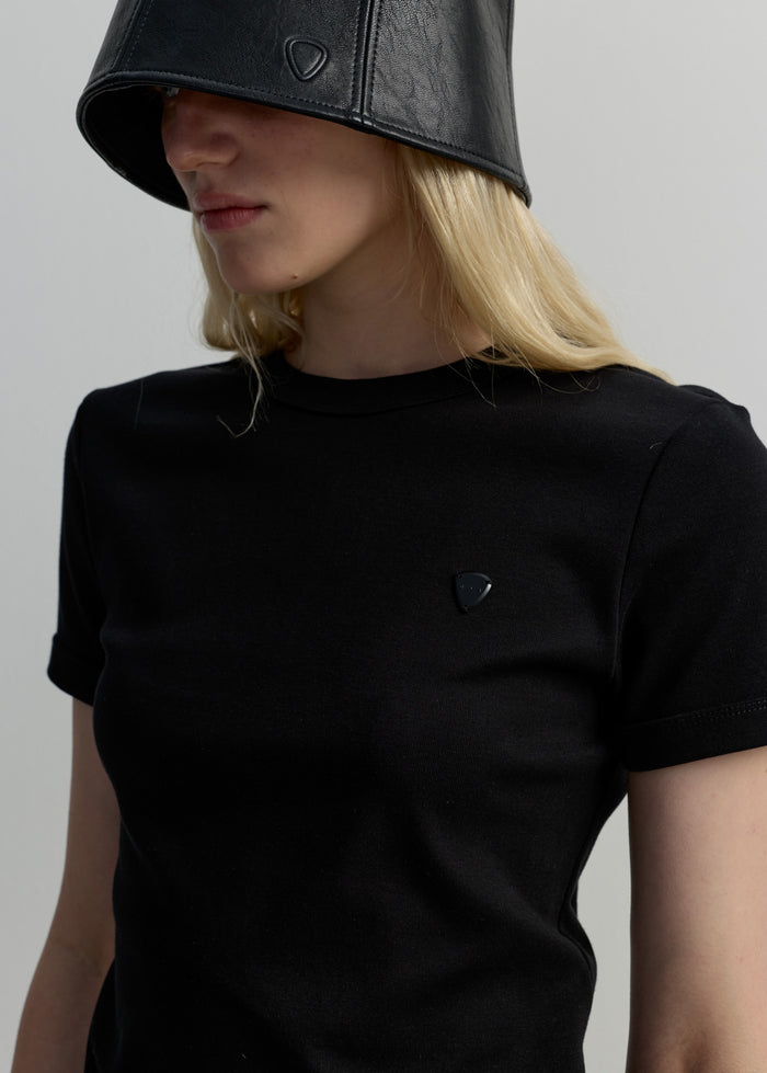 RIBBED TEE WITH BACK SEAM