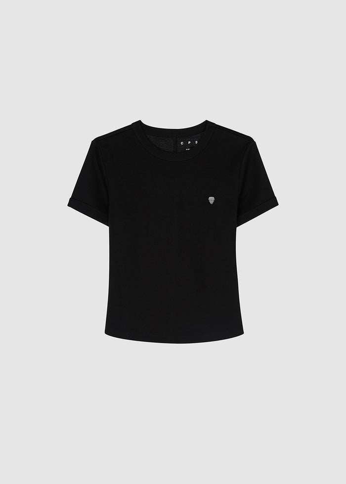 RIBBED TEE WITH BACK SEAM