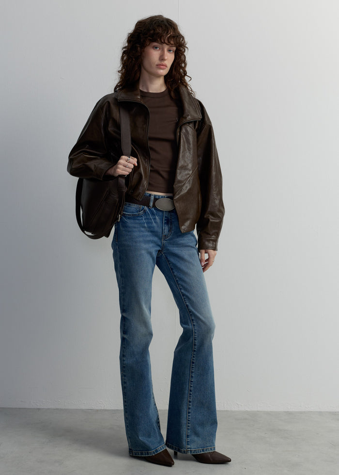 RIBBED TEE WITH BACK SEAM