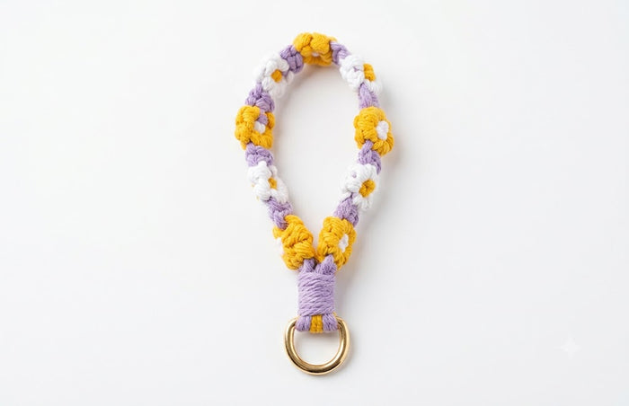 Rosette bag charm — wrist strap in pink | CRUX