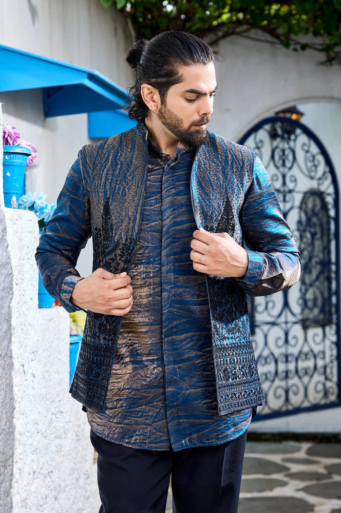 Open jacket kurta set men