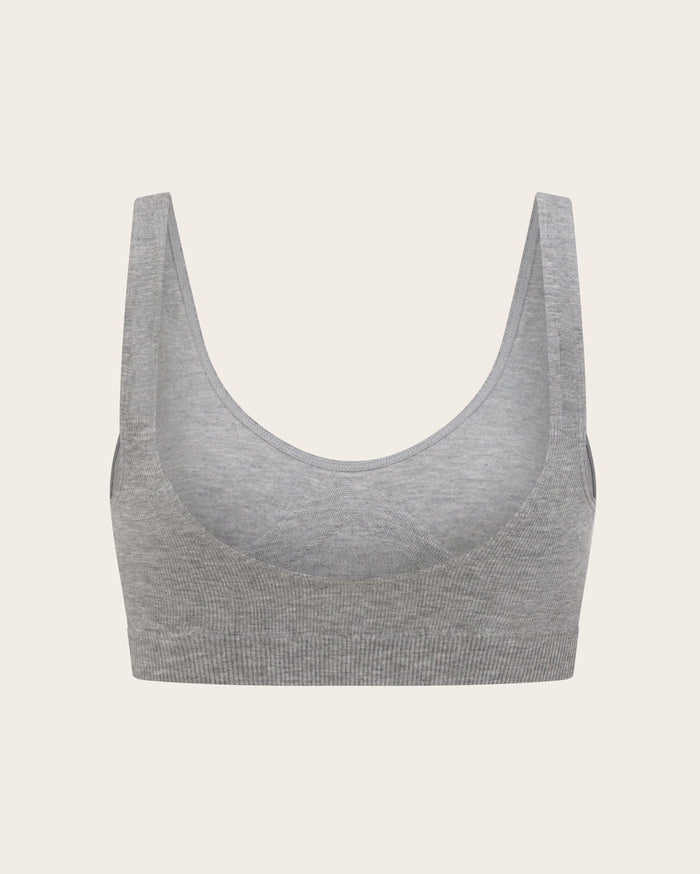Seamfree Crop Bra - Light Grey Marl