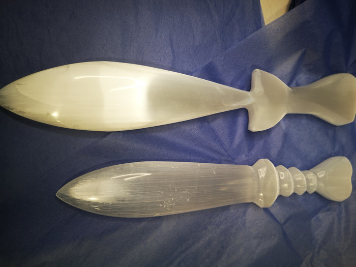 Earthstore® Selenite Crystal Knife Dagger Rituals Display Large 30cm/12 or 27cm/10.5"