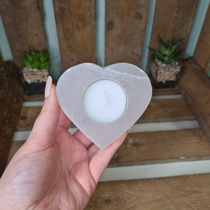 Earthstore® Selenite Heart Candle Holder