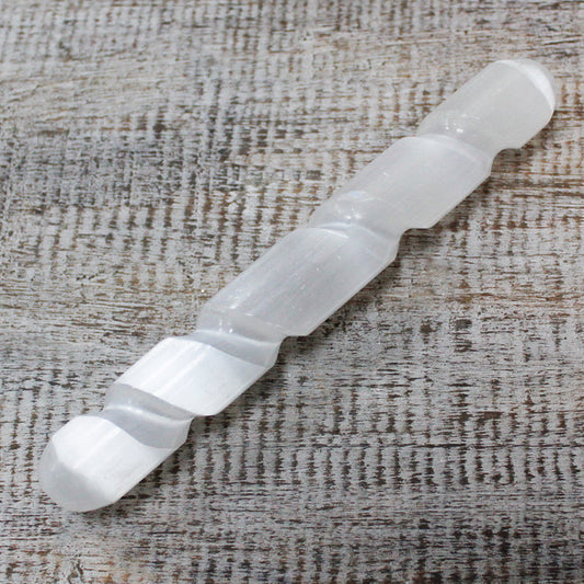 Earthstore® Selenite Spiral Wand - 16 cm ( Round Both Ends)