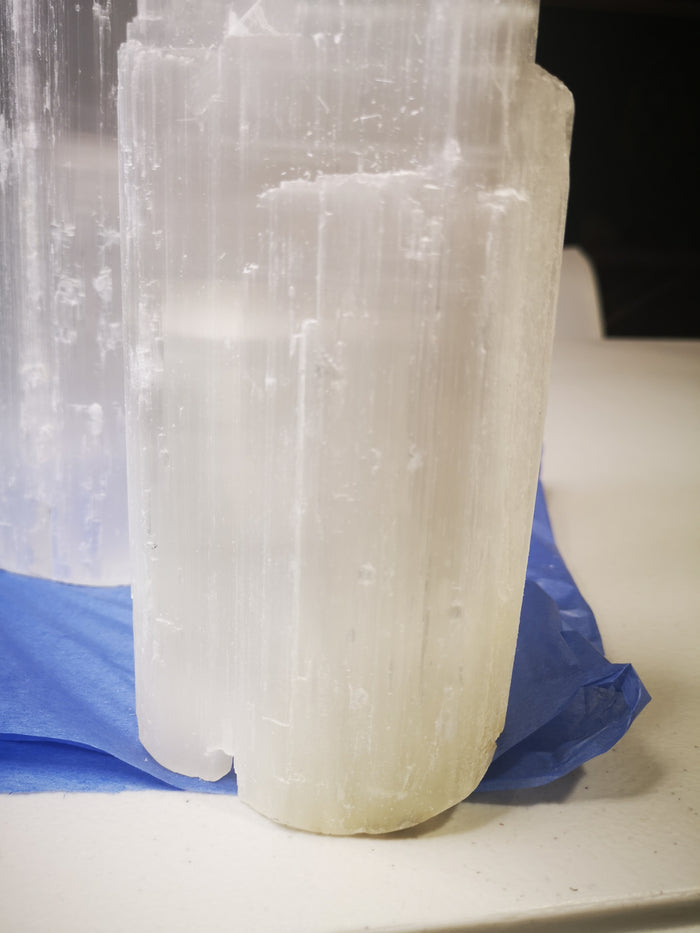 Earthstore® Selenite White Twin Peaked Tower Lamp (26cm≈10in and 40cm≈16in)
