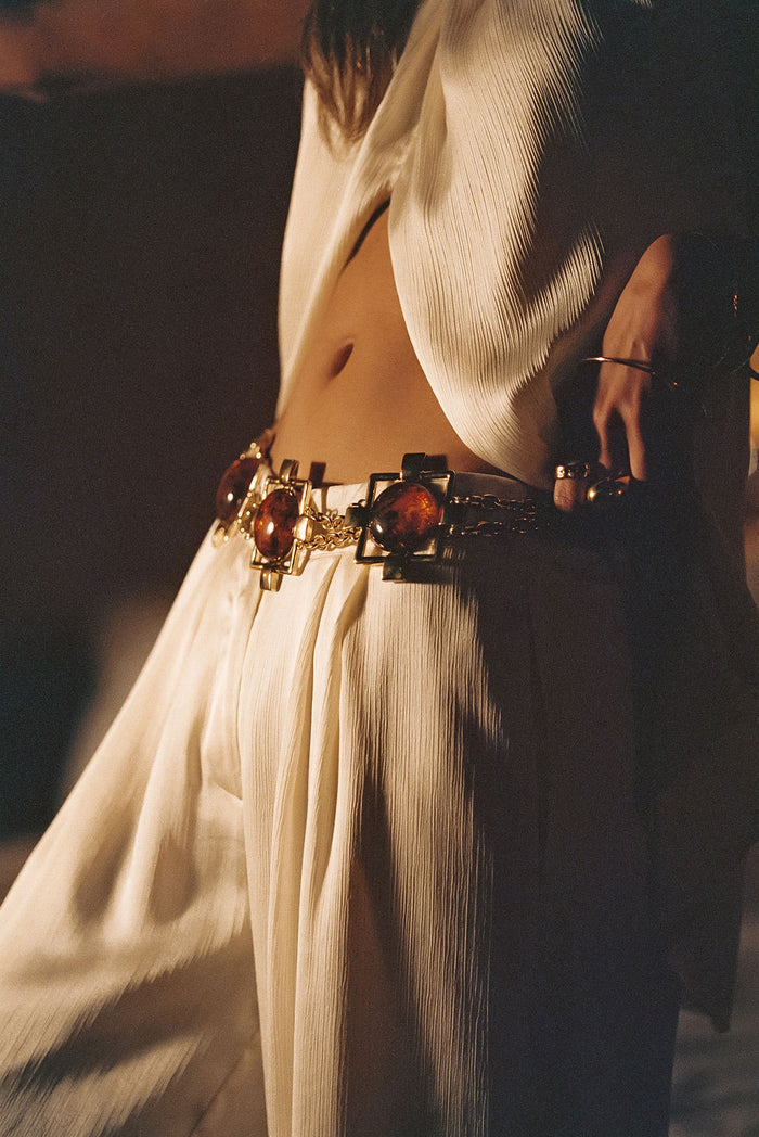 Shop The Look: White Heat styled in a complete look from an alternate angle.
