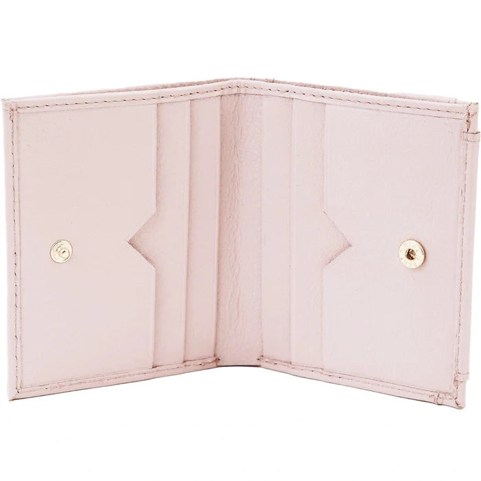Mały portfel damski WINGS ze skóry naturalnej PINK LEATHER COLLECTION
