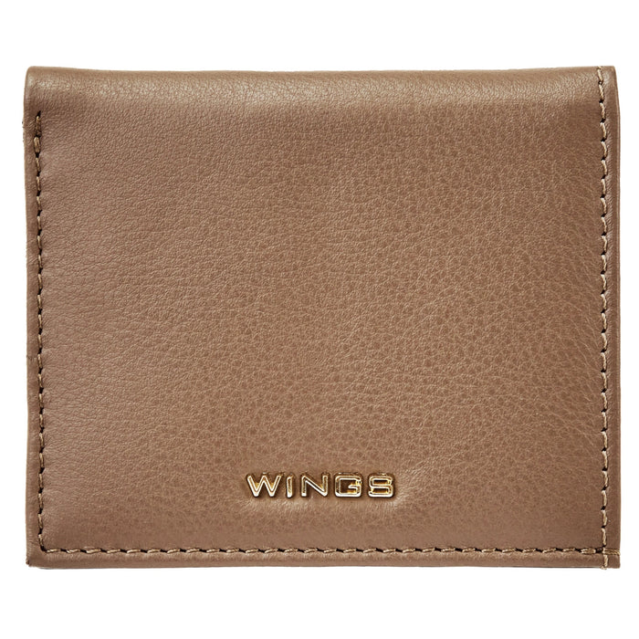 Mały portfel damski WINGS ze skóry naturalnej BEIGE LEATHER COLLECTION