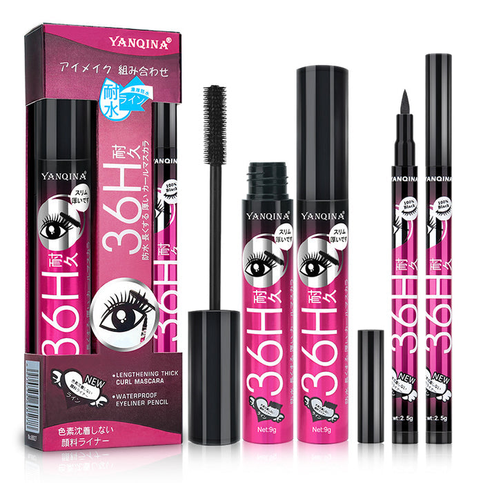 💖Smudge-Proof Eyeliner & Volumizing Mascara Combo Set – Long-Lasting Waterproof Eye Makeup Duo