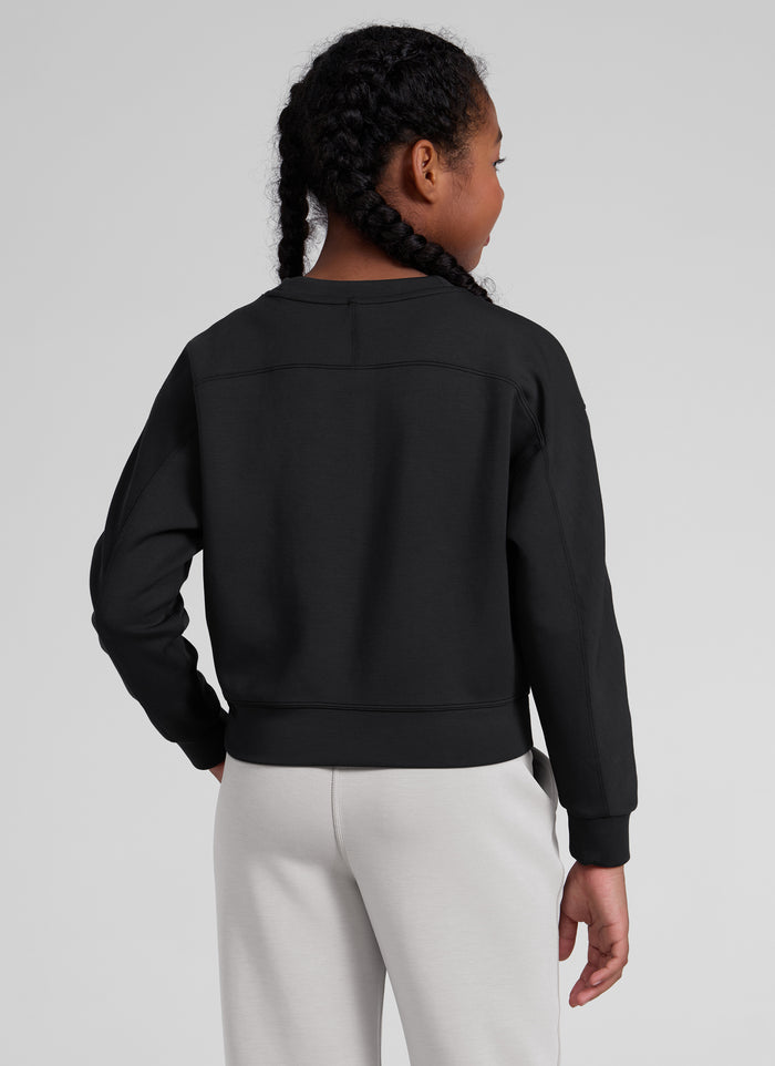 CRZ YOGA Girl's SoftAura Casual Relaxed Fit Workout Sweatshirt Black