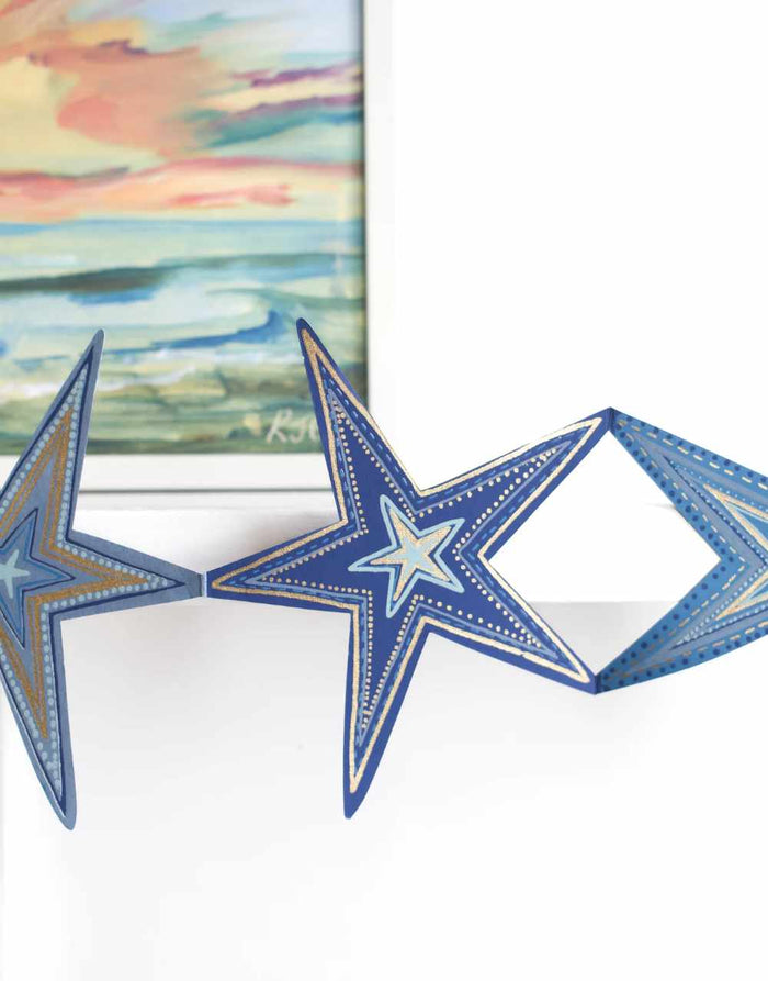 Star Concertina Garland, Stars Design 04, East End Press