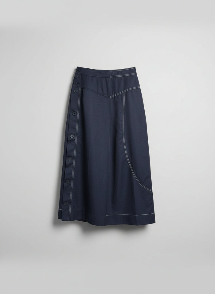 Stella McCartney Blue Wide-Leg Culotte Cropped Trousers EU 42 UK 12 14