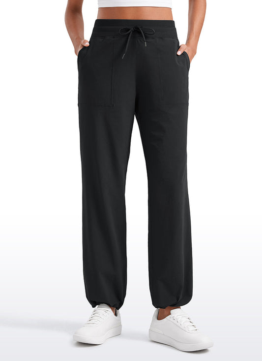 CRZ YOGA Women Stretch Straight Leg High Waisted Casual Pants 30" Black