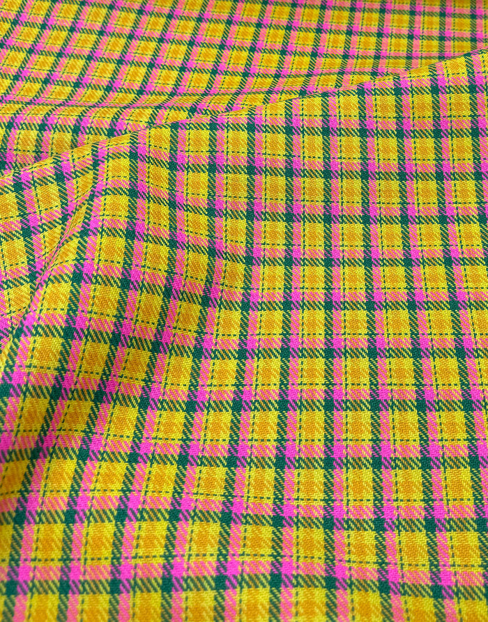 Sunshine Tartan Pure Wool Light & Lush Fabric